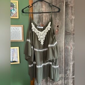 Maurices Cold Shoulder Top with Lace Accents